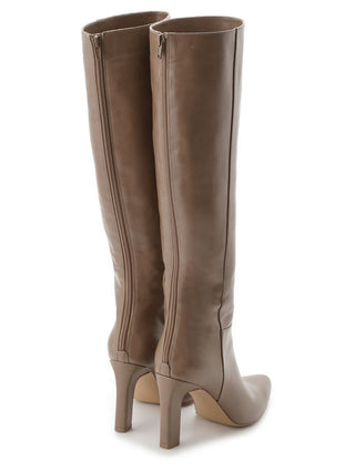 Heeled Long Boots in Beige, Premium Footwear, Shoes & Slippers at SNIDEL USA