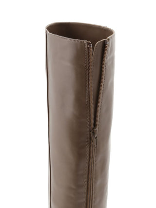 Heeled Long Boots in Beige, Premium Footwear, Shoes & Slippers at SNIDEL USA