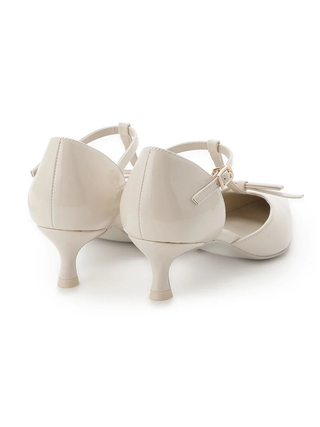 Classic T-Strap Mary Jane Heels in Ivory, Premium Footwear, Shoes & Slippers at SNIDEL USA