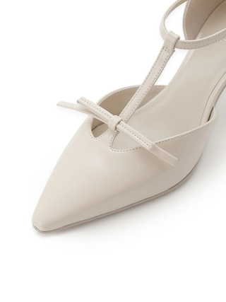 Classic T-Strap Mary Jane Heels in Ivory, Premium Footwear, Shoes & Slippers at SNIDEL USA