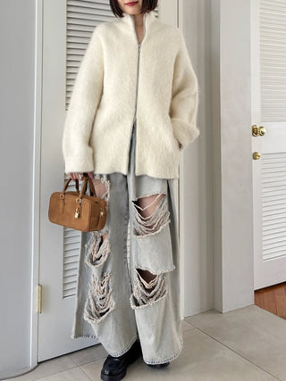 Alpaca Shaggy Zip Coat