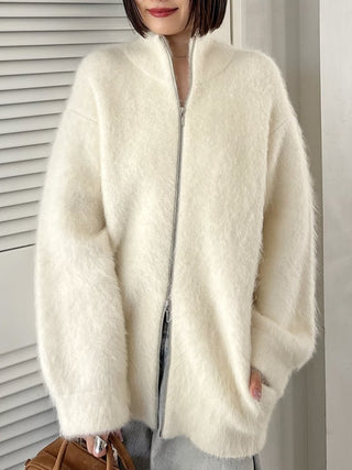 Alpaca Shaggy Zip Coat