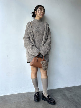 Mini Knit Dress in GRAY, Premium Women's Knitwear at SNIDEL USA.