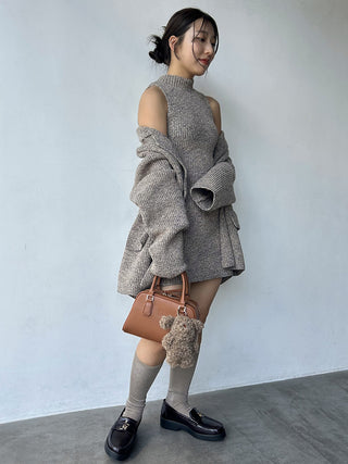 Mini Knit Dress in GRAY, Premium Women's Knitwear at SNIDEL USA.