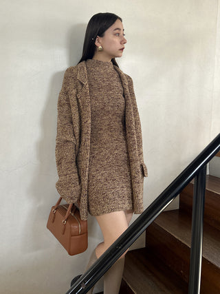 Mini Knit Dress in CAMEL, Premium Women's Knitwear at SNIDEL USA.