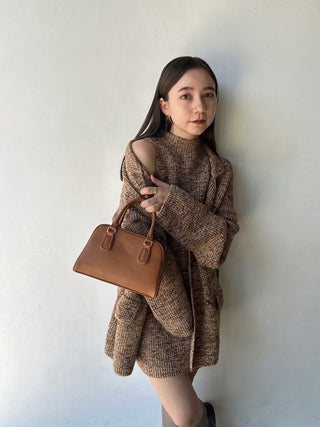 Mini Knit Dress in CAMEL, Premium Women's Knitwear at SNIDEL USA.