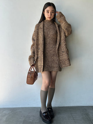 Mini Knit Dress in CAMEL, Premium Women's Knitwear at SNIDEL USA.