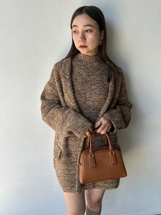 Mini Knit Dress in CAMEL, Premium Women's Knitwear at SNIDEL USA.