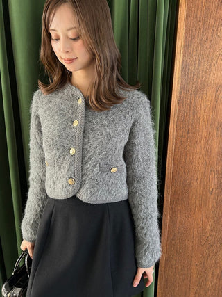 Fur-Like Frill Knit Jacket
