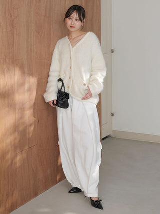 Fur-Like Midi Knit Jacket