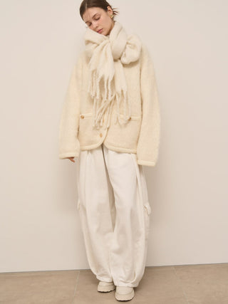 Fur-Like Midi Knit Jacket