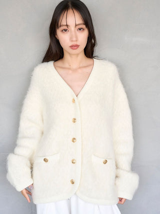 Fur-Like Midi Knit Jacket