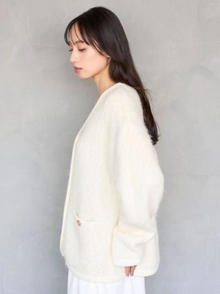 Fur-Like Midi Knit Jacket