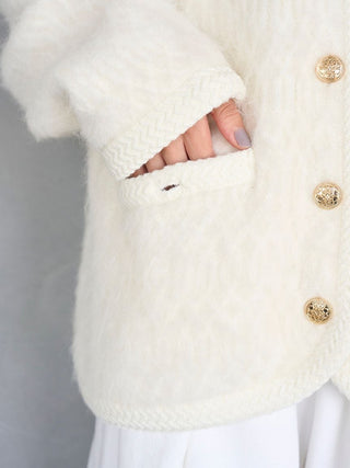 Fur-Like Midi Knit Jacket