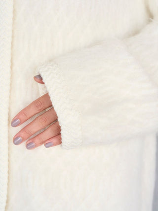 Fur-Like Midi Knit Jacket