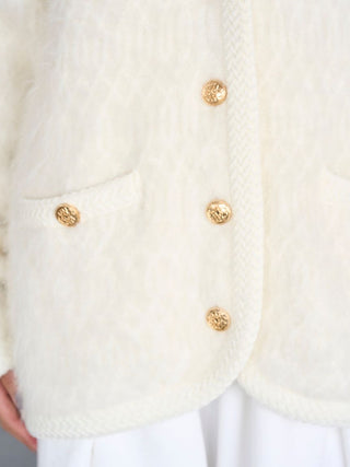 Fur-Like Midi Knit Jacket