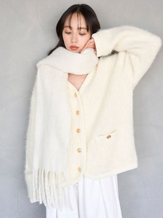 Fur-Like Midi Knit Jacket