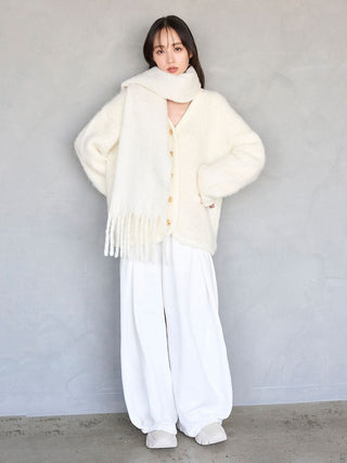 Fur-Like Midi Knit Jacket