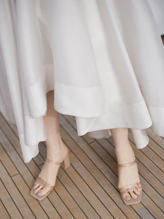  Knit Docking Sheer Dress in ivory, premium women's dress at SNIDEL USA