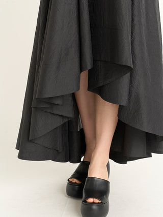 Knit Docking Sheer Dress in black, premium women's dress at SNIDEL USA
