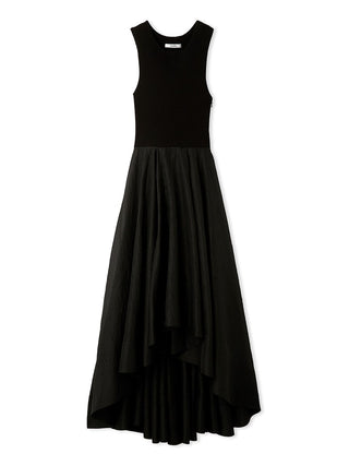 Knit Docking Sheer Dress in black, premium women's dress at SNIDEL USA