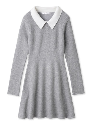 Preppy Style Mini Knit Dress in gray, Luxury Women's Dresses at SNIDEL USA.