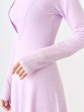 Bare Layered Back-Tie Maxi Sweater Dress in pink, Luxury Women's Dresses at SNIDEL USA.