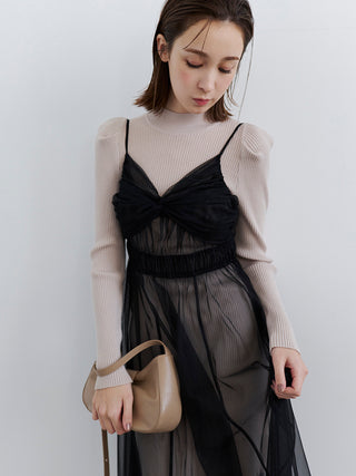 Tulle Cami x Knit Dress