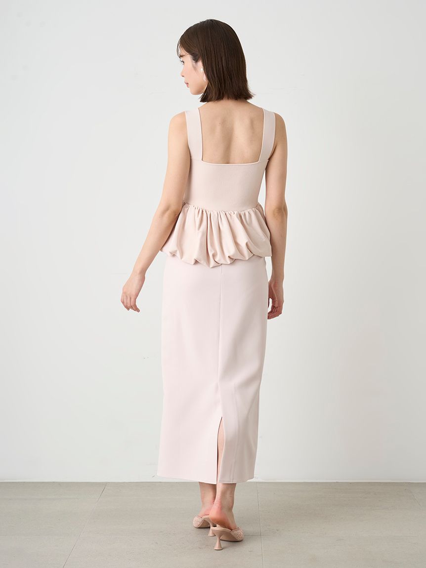 peplum skirts and dresses Two Piece Bustier Peplum and Skirt Dress