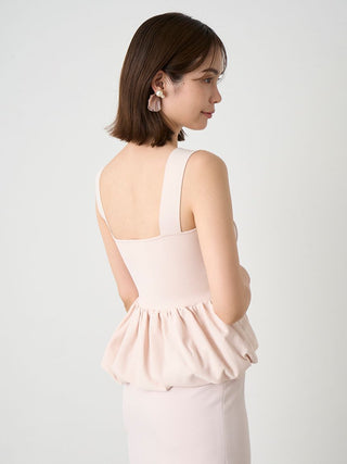 Peplum Top and Skirt Set in Pink Beige at Premium Fashionable Women's Tops Collection at SNIDEL USA and Premium Fashionable Women's Skirts & Skorts at SNIDEL USA