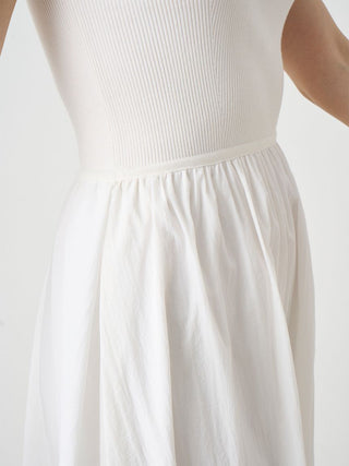 Knit Docking Sleeveless Maxi Dress in White at Luxury Women's Dresses at SNIDEL USA