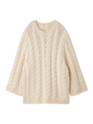 Soft Ombre Mohair-Blend Sweater Dress in IVORY, Premium Women's Fashionable Sweater, Pullover at SNIDEL USA.