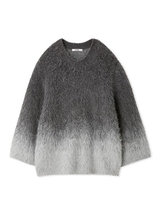 Soft Ombre Mohair-Blend Sweater Dress in GRAY, Premium Women's Fashionable Sweater, Pullover at SNIDEL USA.