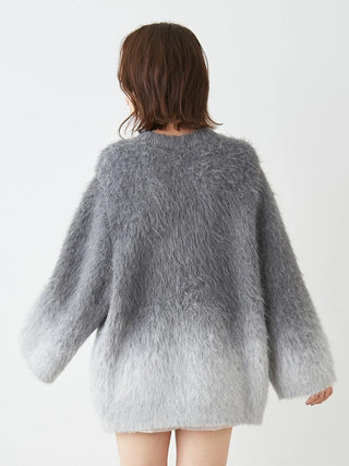 Soft Ombre Mohair-Blend Sweater Dress in GRAY, Premium Women's Fashionable Sweater, Pullover at SNIDEL USA.