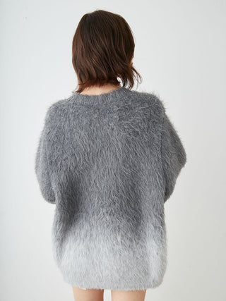 Soft Ombre Mohair-Blend Sweater Dress in GRAY, Premium Women's Fashionable Sweater, Pullover at SNIDEL USA.