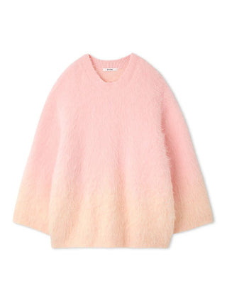 Soft Ombre Mohair-Blend Sweater Dress in PINK, Premium Women's Fashionable Sweater, Pullover at SNIDEL USA.