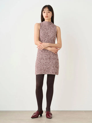 Mini Knit Dress in PINK, Premium Women's Knitwear at SNIDEL USA.