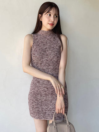 Mini Knit Dress in PINK, Premium Women's Knitwear at SNIDEL USA.