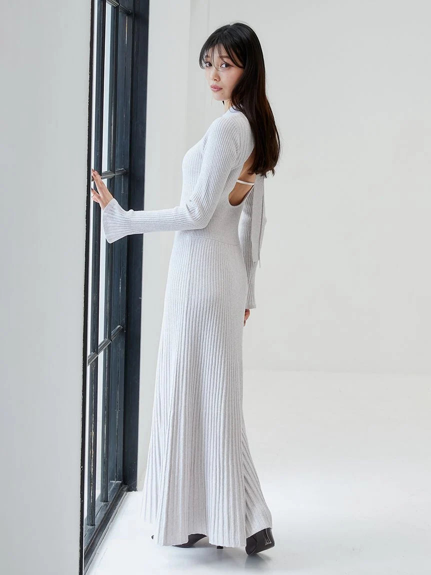 Backless Maxi Knit Dress SNIDEL Backless Maxi Knit Dress SNIDEL