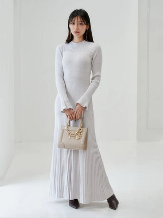 Backless Maxi Knit Dress in Off White, Luxury Women's Dresses at SNIDEL USA