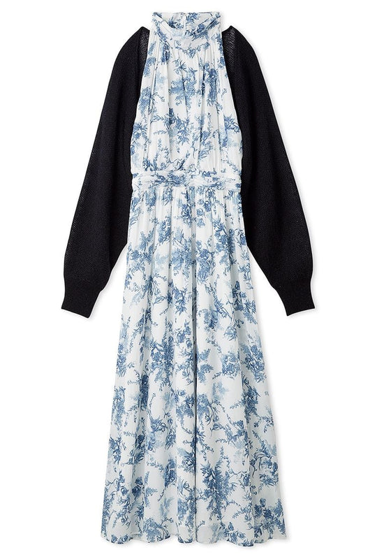 Sleeveless Maxi Dress with Bolero Cardigan Set in Navy, Luxury Women's Dresses at SNIDEL USA