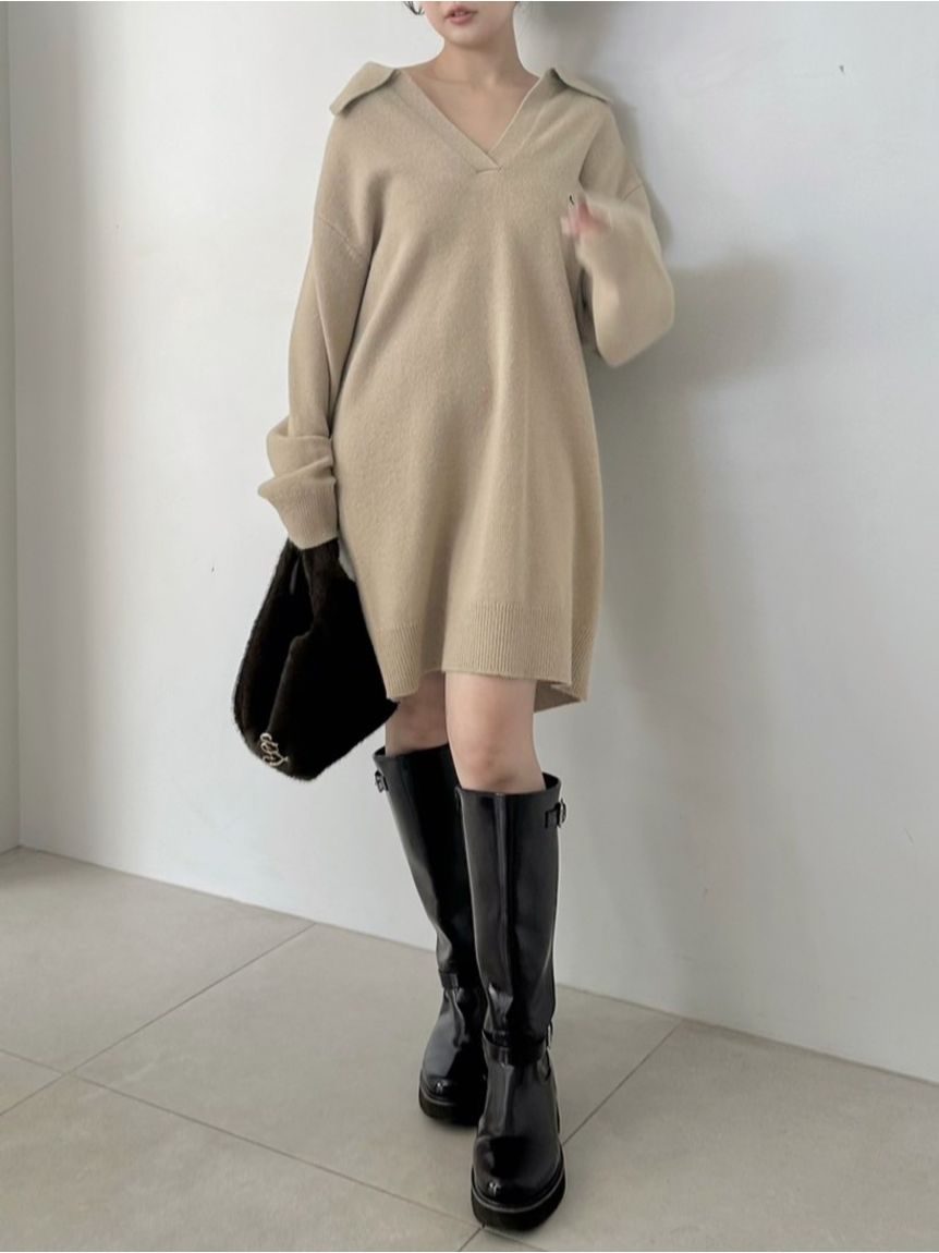LACOSTE Skipper Knit Dress F(ONE SIZE) / OFF White LACOSTE Skipper Knit Dress F(ONE SIZE) / OFF White