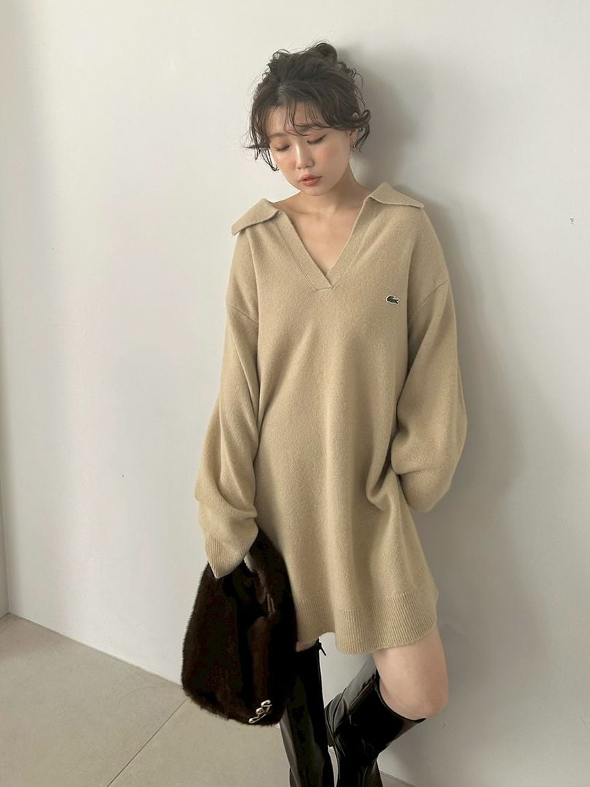 LACOSTE Skipper Knit Dress F(ONE SIZE) / OFF White LACOSTE Skipper Knit Dress F(ONE SIZE) / OFF White