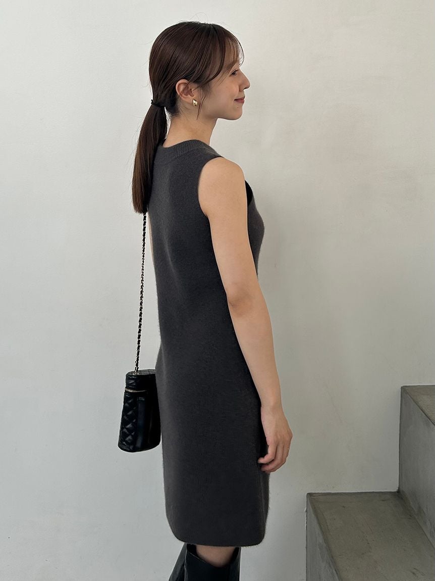 ribbed sleeveless mini dress Sleeveless Ribbed Mock Neck, Serena Mini Dress in Black, Size M, For Office