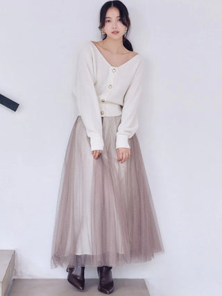 Tulle skirt set with cardigan