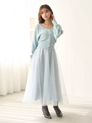 Tulle skirt set with cardigan