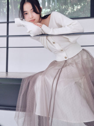 Tulle skirt set with cardigan