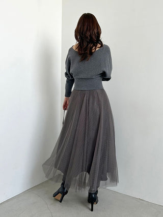 Tulle skirt set with cardigan