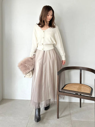 Tulle skirt set with cardigan