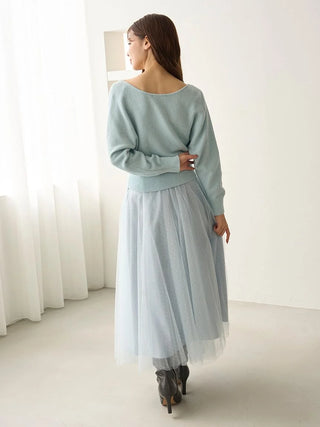Tulle skirt set with cardigan